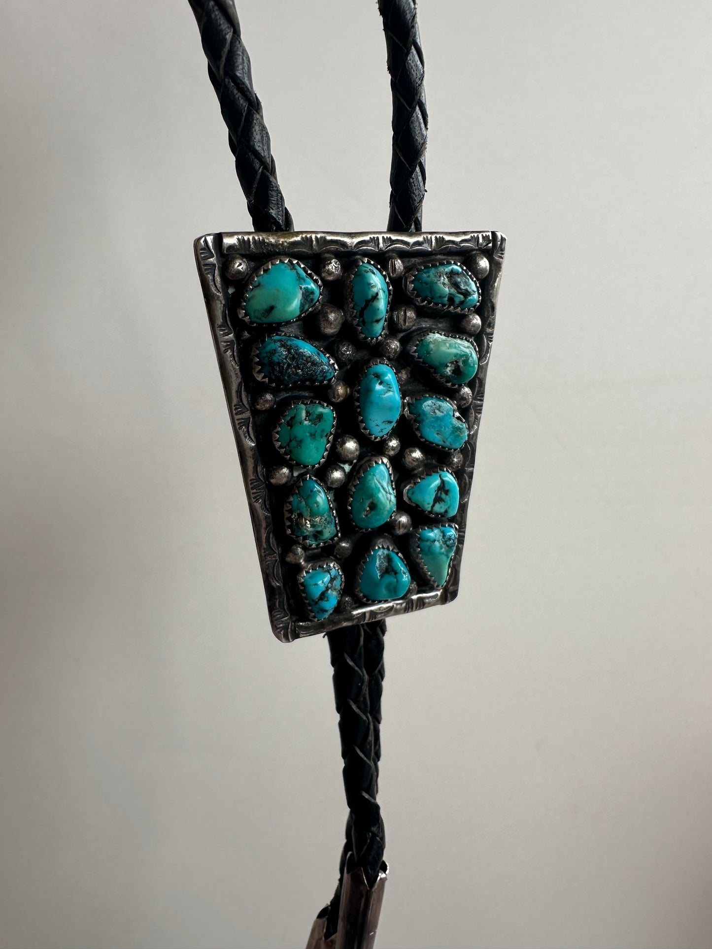 Vintage Turquoise Cluster Bolo