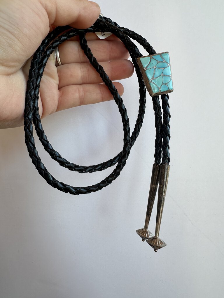 Fish Scale inlay Turquoise Bolo