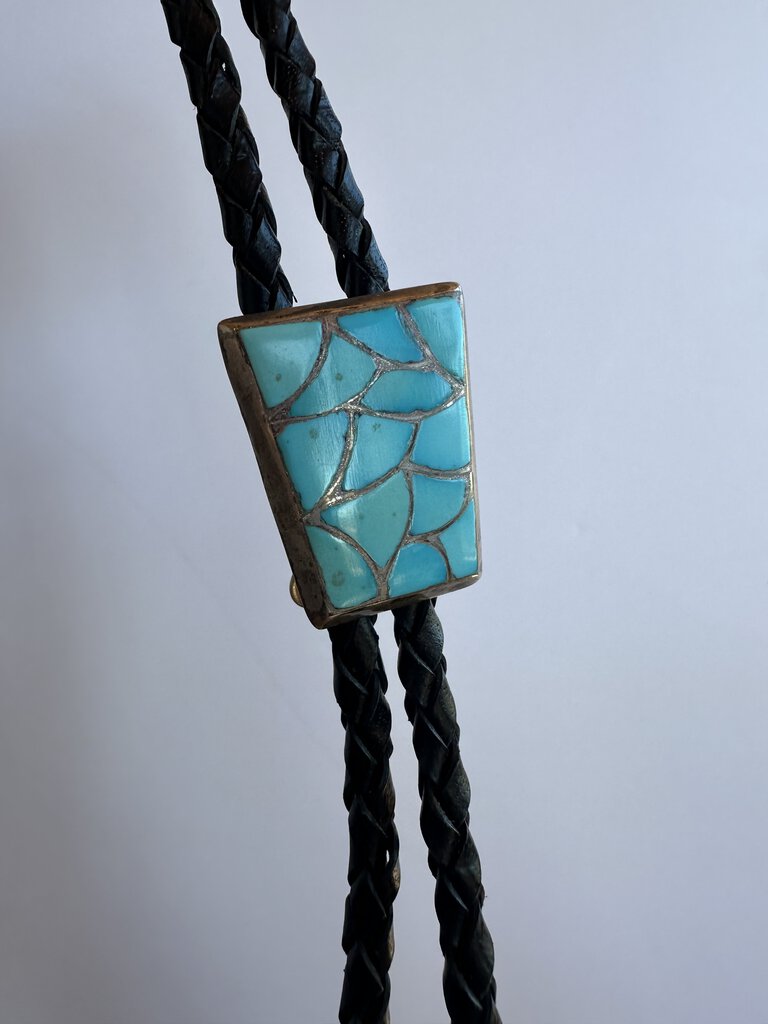 Fish Scale inlay Turquoise Bolo