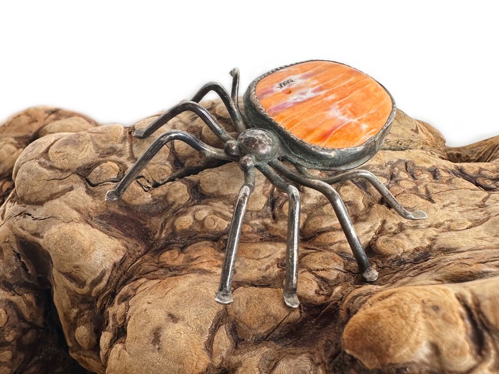 Spider Brooch Orange Spiny Oyster