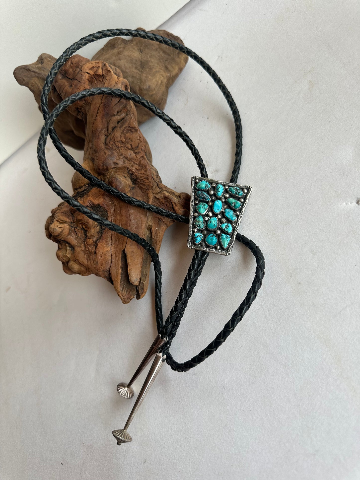 Vintage Turquoise Cluster Bolo