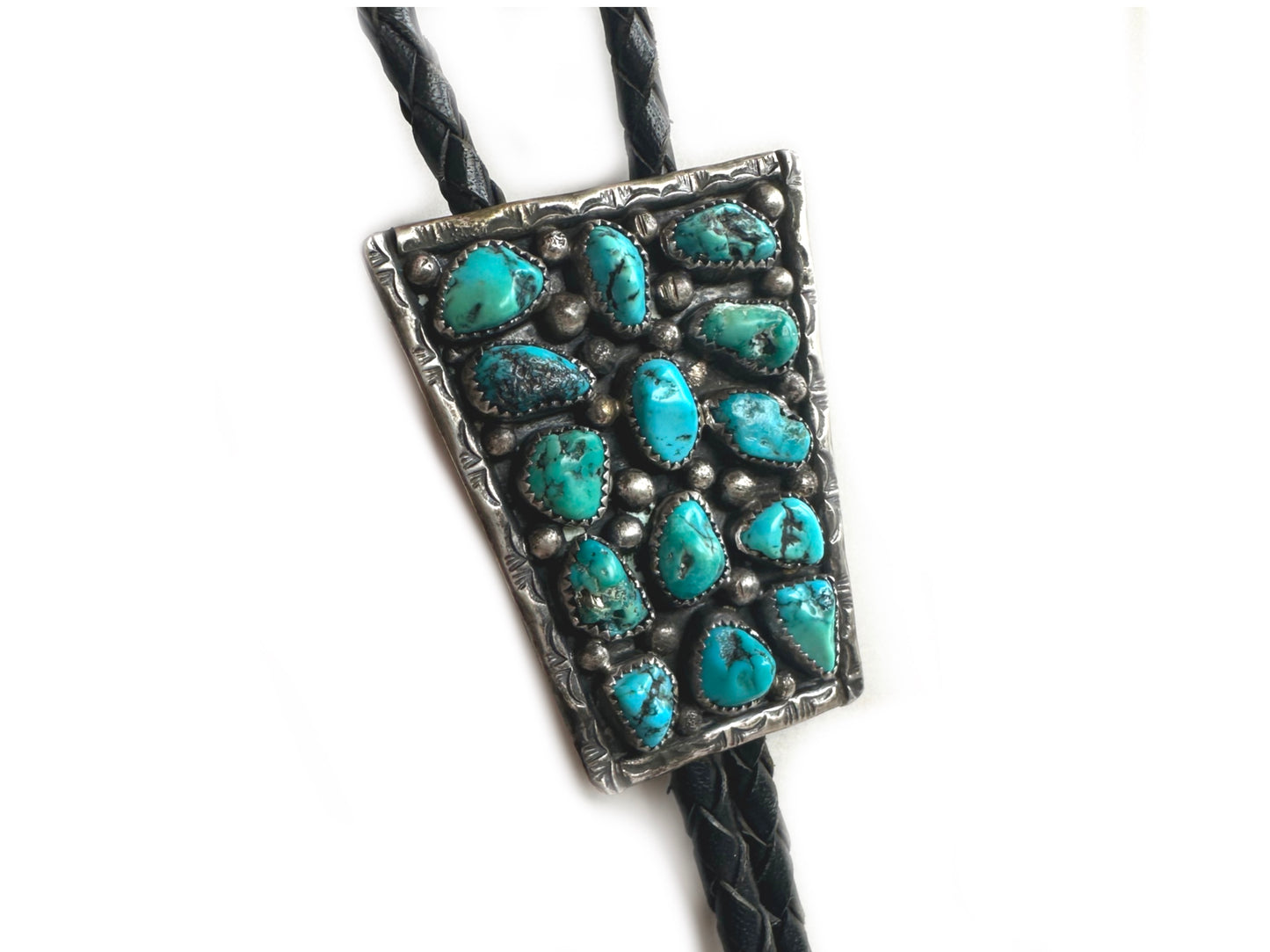 Vintage Turquoise Cluster Bolo