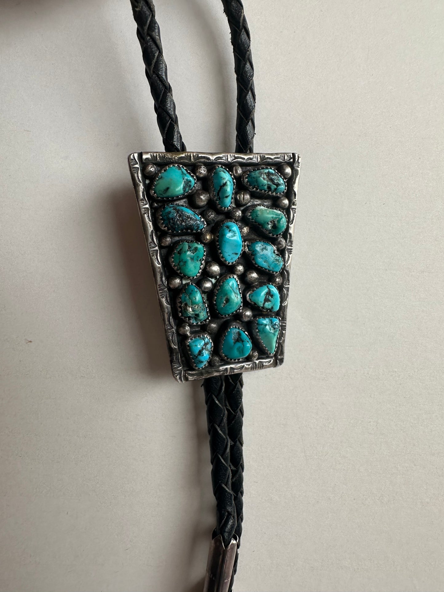 Vintage Turquoise Cluster Bolo