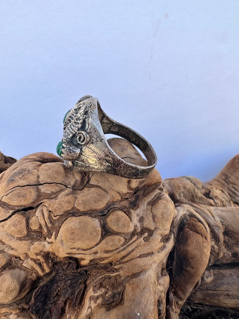 Men’s Malachite Eagle Ring Size 12.5