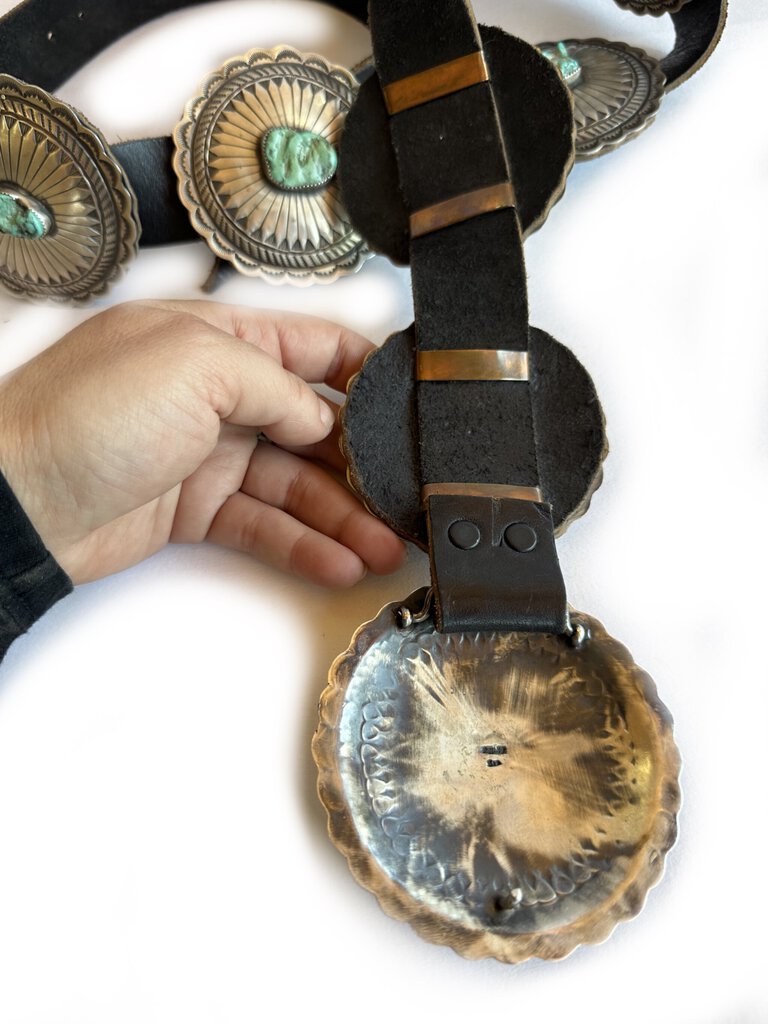 Leather Backed Concho Belt