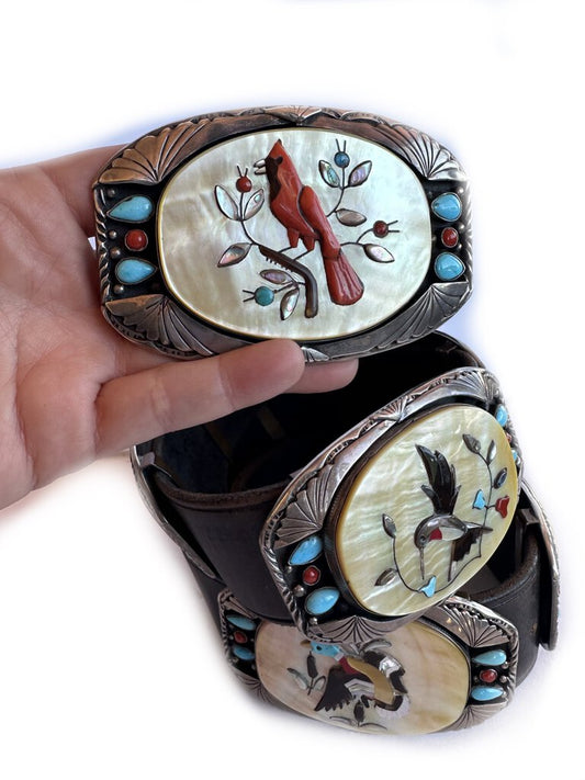 Old Pawn Inlay bird Belt