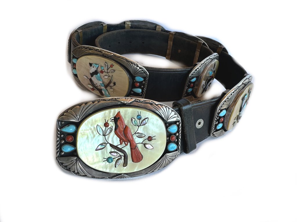 Old Pawn Inlay bird Belt