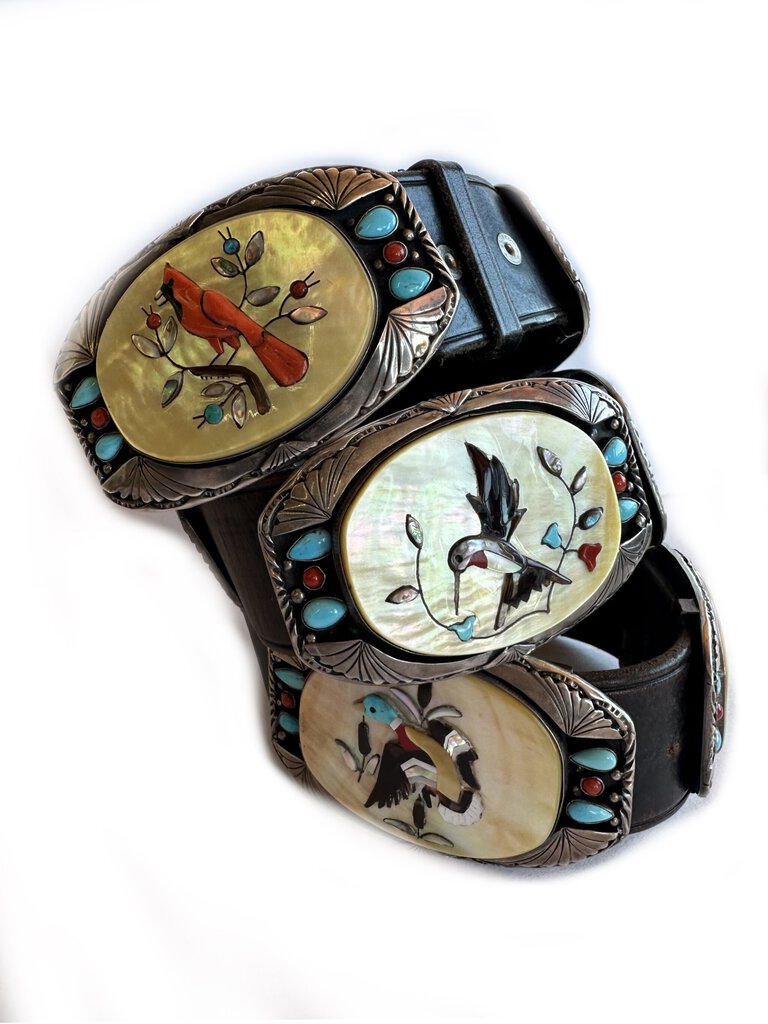 Old Pawn Inlay bird Belt