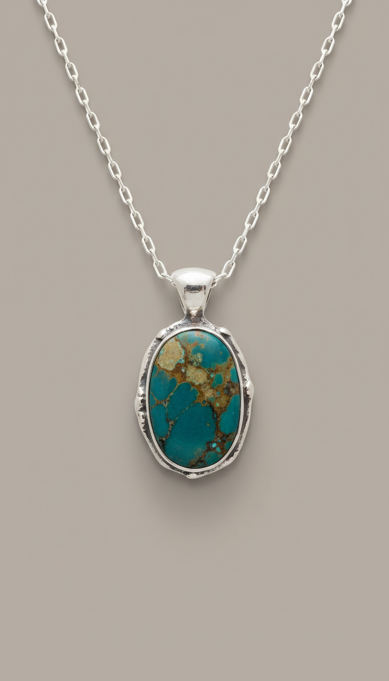 Natural Turquoise Pendant Necklace