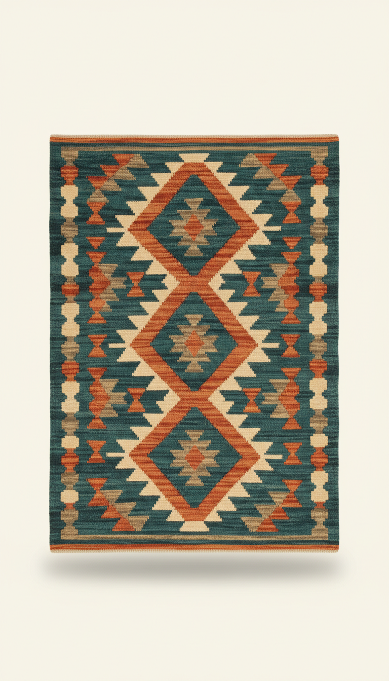 Handwoven Navajo Rug With Heritage Tag