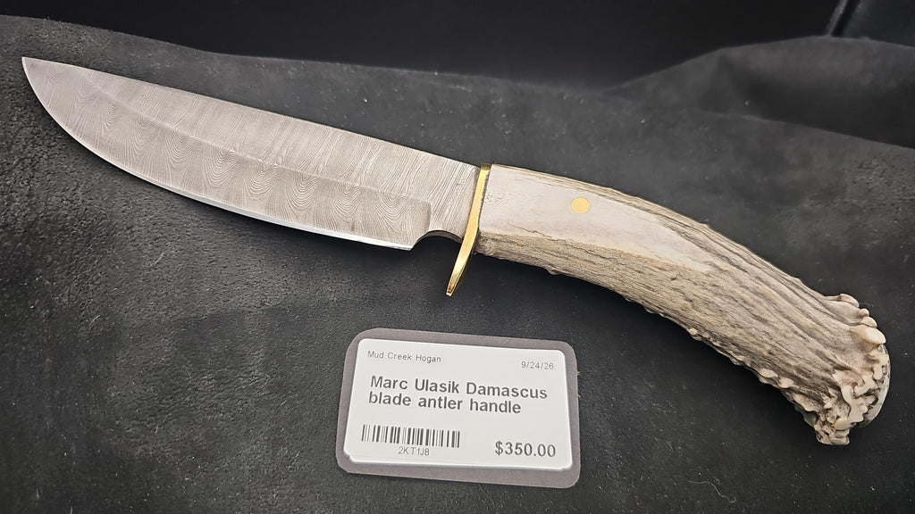 Marc Ulasik Damascus blade antler handle knife